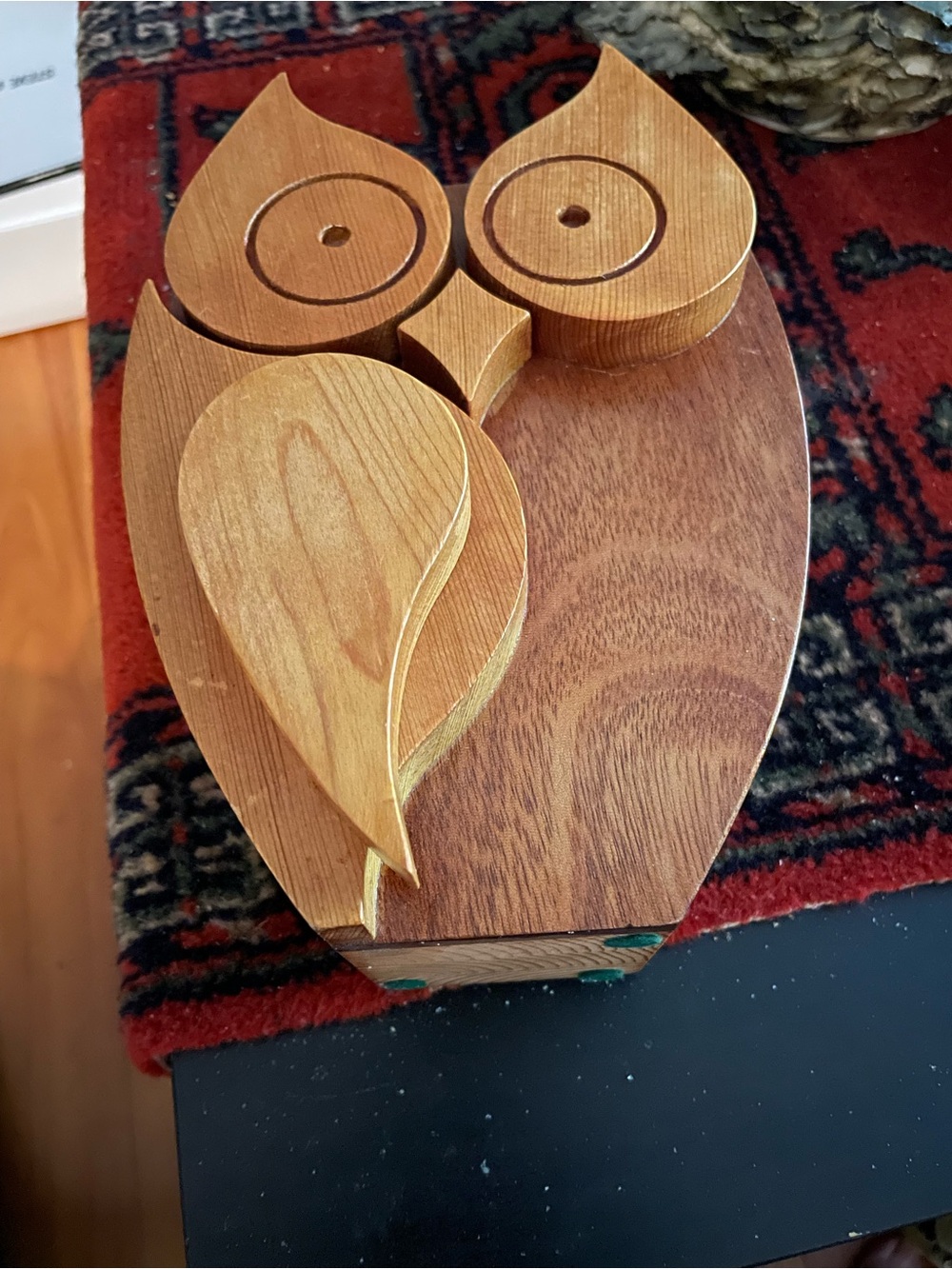 Vintage to 1970 Wooden Owl Bank